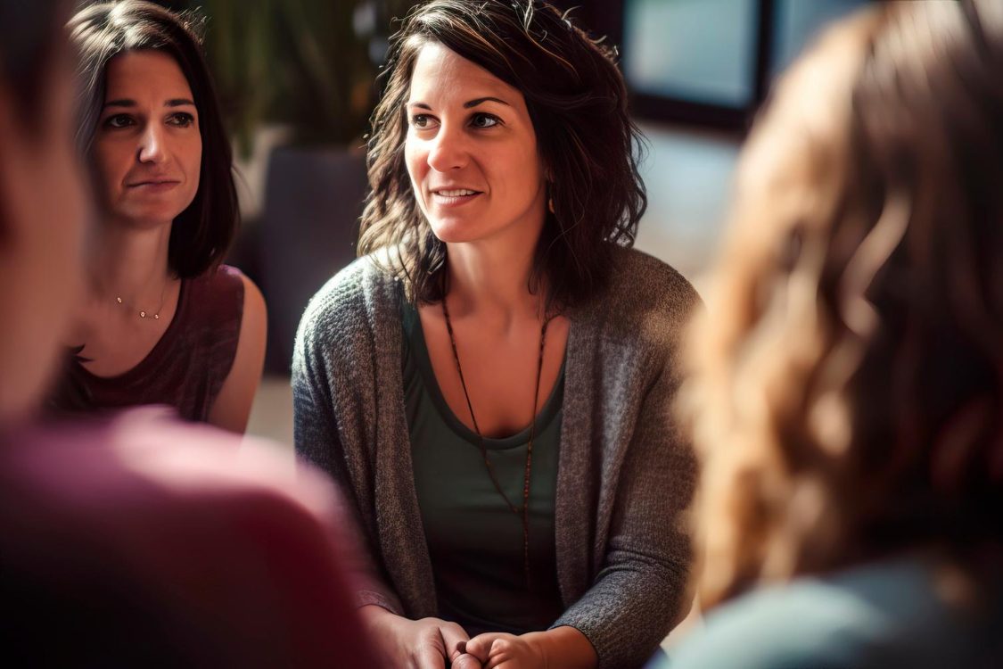 user31947721 Women talking illustrate blog "Recognizing the Signs of Domestic Violence in Friends and Family"