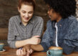 Trusted friend offering support for survivors of domestic violence in a safe setting