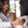 Advocate helping create a personalized safety plan in a confidential setting