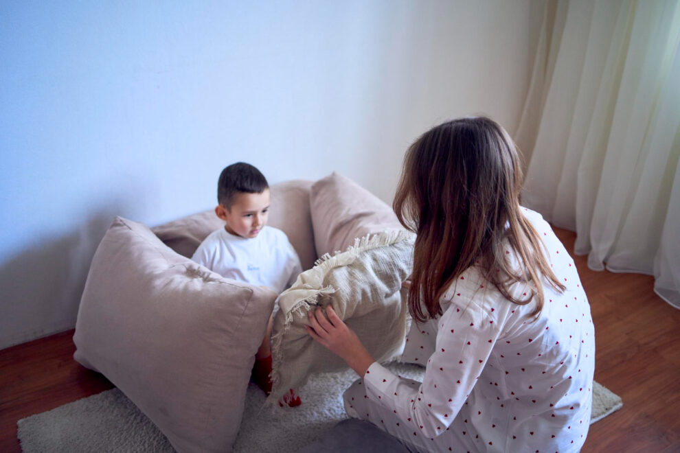 Caregiver creating a safe environment for children after domestic violence
